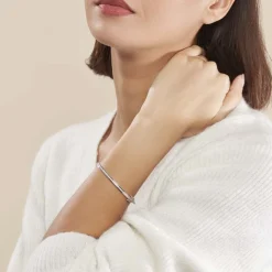 Best Histoire d'Or Bracelet Jonc Laurianne Argent Blanc Oxyde De Zirconium