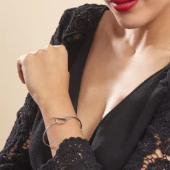 Online Histoire d'Or Bracelet Jonc Marie-capucine Argent Blanc