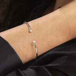 Histoire d'Or Bracelet Jonc Regine Argent Blanc Oxyde De Zirconium* Bracelets|Bracelets Fantaisie