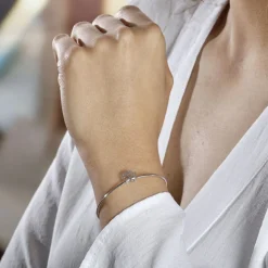 Hot Histoire d'Or Bracelet Jonc Rosita Argent Blanc