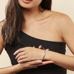 Sale Histoire d'Or Bracelet Jonc Tabata Argent Blanc