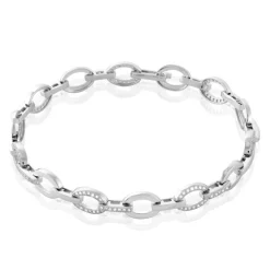 Hot Histoire d'Or Bracelet Jonc Tehei Argent Blanc Oxyde De Zirconium
