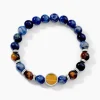 JOURDAN Bracelet Archimedes Acier Argenté Oeil De Tigre Sodalite* Bracelets|Bracelets Fantaisie