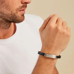 Clearance JOURDAN Bracelet Caoutchouc Noir