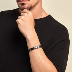 Outlet JOURDAN Bracelet Cuir Noir