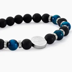 JOURDAN Bracelet Homme 1921 Acier Blanc 艙il De Tigre Onyx* Bracelets|Bracelets Fantaisie