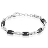 Sale JOURDAN Bracelet Homme Black Beal Acier Argente