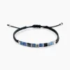 Clearance JOURDAN Bracelet Jahan Acier Argenté Lapis Lazuli Agate