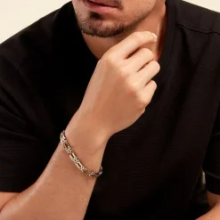 Online JOURDAN Bracelet Wild Acier Blanc Et Jaune acier bicolore