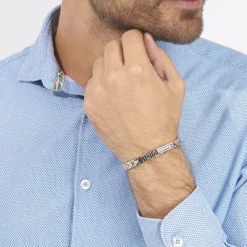 Outlet Histoire d'Or Bracelet Julien Acier Blanc