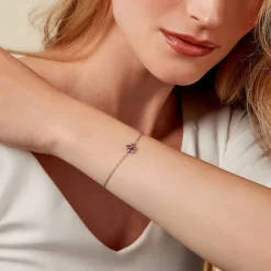 Outlet Histoire d'Or Bracelet Lalla Argent Blanc Pierre D'imitation