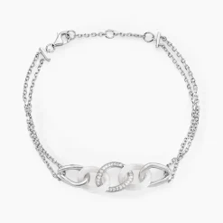 Histoire d'Or Bracelet Link Argent Blanc Céramique Et Oxyde De Zirconium* Bracelets