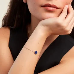 Histoire d'Or Bracelet Lunatique Argent Blanc Lapis Lazuli Nacre* Bracelets|Bracelets Fantaisie