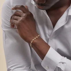 Histoire d'Or Bracelet Maille Dami Maille Grain De Café or jaune