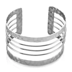 Online Histoire d'Or Bracelet Manchette Cambria Acier Blanc