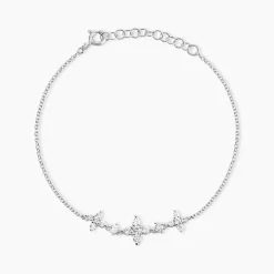 Online Histoire d'Or Bracelet Midnight Flower Argent Blanc Oxyde De Zirconium