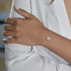 Outlet Histoire d'Or Bracelet Nawala De Zirconium Et Nacre argent blanc oxyde