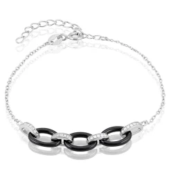 Histoire d'Or Bracelet Nowell Argent Blanc Oxyde De Zirconium Et Céramique