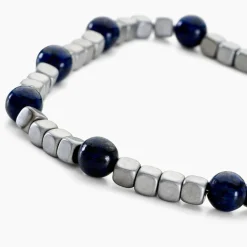 Best Histoire d'Or Bracelet Ole Acier Blanc Lapis Lazuli Hématite