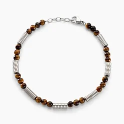 Online Histoire d'Or Bracelet Olek Acier Blanc Oeil De Tigre