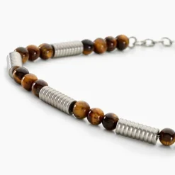 Online Histoire d'Or Bracelet Olek Acier Blanc Oeil De Tigre