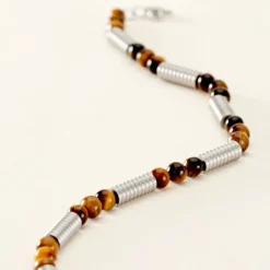 Online Histoire d'Or Bracelet Olek Acier Blanc Oeil De Tigre