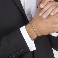 Outlet Histoire d'Or Bracelet Ophelio Maille Alternee 1/1 or jaune