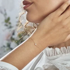 Online Histoire d'Or Bracelet Or Jaune Gentiane Perle