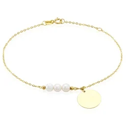 New Histoire d'Or Bracelet Or Jaune Loreto Perles De Culture