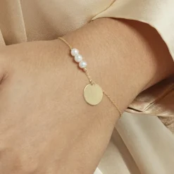 New Histoire d'Or Bracelet Or Jaune Loreto Perles De Culture