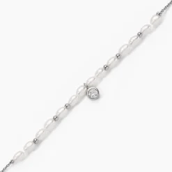 Discount Histoire d'Or Bracelet Perlissima Argent Blanc Oxyde Et Perle De Culture