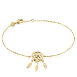 Histoire d'Or Bracelet Plaqué Or Jaune Attrape Rêves Turquoise Bleue* Bracelets|Bracelets Fantaisie
