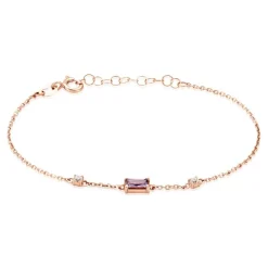 Hot Histoire d'Or Bracelet Purple Mood Argent Rose Oxyde De Zirconium
