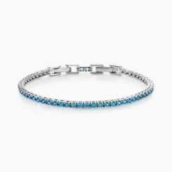 Histoire d'Or Bracelet Rio Tennis Argent Blanc Oxyde De Zirconium argent blanc oxyde bleu