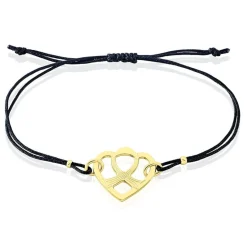 Histoire d'Or Bracelet Solidaire Lutte Contre Le Cancer Laiton Doré