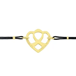 Histoire d'Or Bracelet Solidaire Lutte Contre Le Cancer Laiton Doré