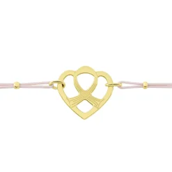 Histoire d'Or Bracelet Solidaire Lutte Contre Le Cancer Laiton Doré
