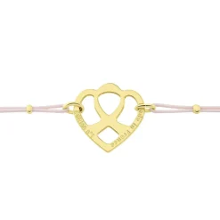 Histoire d'Or Bracelet Solidaire Lutte Contre Le Cancer Laiton Doré