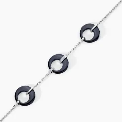 New Histoire d'Or Bracelet Suzanne Argent Blanc Céramique Et Oxyde De Zirconium