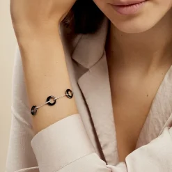 New Histoire d'Or Bracelet Suzanne Argent Blanc Céramique Et Oxyde De Zirconium