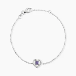 Discount Histoire d'Or Bracelet Suzon Argent Blanc Oxyde De Zirconium argent blanc oxyde aubergine
