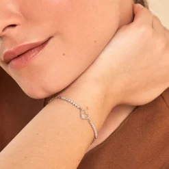 Hot Histoire d'Or Bracelet Syliana Argent Blanc Oxyde De Zirconium