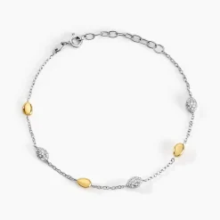 Online Histoire d'Or Bracelet Tiwa De Zirconium argent bicolore oxyde