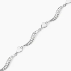 Hot Histoire d'Or Bracelet Tulin Argent Blanc Oxyde De Zirconium