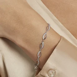 Hot Histoire d'Or Bracelet Tulin Argent Blanc Oxyde De Zirconium