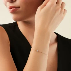 Online Histoire d'Or Bracelet Usoa Or Jaune Diamant Synthétique