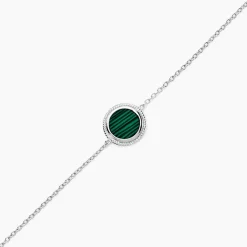 Hot Histoire d'Or Bracelet Zea Argent Blanc Malachite argent blanc malachite vert
