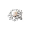 Hot Histoire d'Or Broche Kaki Argent Blanc Perle De Culture