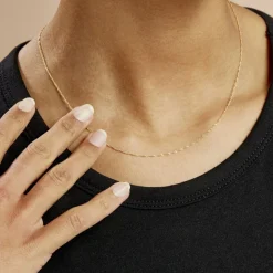 Hot Histoire d'Or Chaîne Alicianeae Maille Singapour Or Jaune