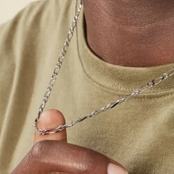 Sale Histoire d'Or Chaîne Anilo Maille Alternée Argent Blanc